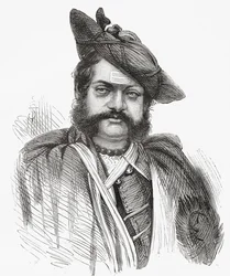 Jayajirao Scindia, Maharadża Gwalioru, ilustracja z „El Mundo en la Mano”, opublikowana w 1878 r.